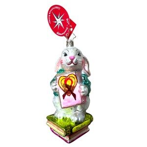 Vintage Christopher Radko A Shy Rabbit’s Heart 20th Anniversary Ornament 2004